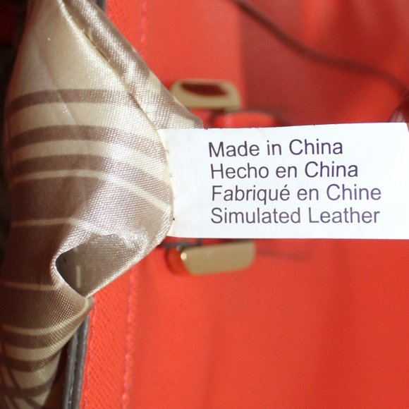 London Fog Orange Simulated Leather Satchel - Picture 9 of 11